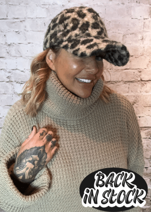 Animal print Boucle cap