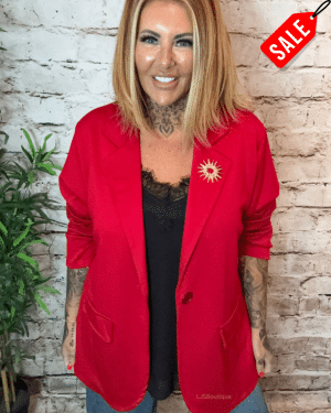 Smaller Alanna soft Scuba blazer best fits 12-18 no returns on sale items