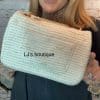 563 - Cream Tweed Checks Handbag with Jeweled & Floral 3d design Detail *Restocked* - Image 2