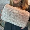 561-Pink Tweed Checks Handbag with Jewelled & Floral 3d design Detail *Restocked* - Image 2