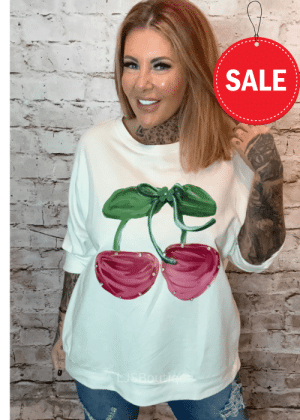 Cherry oh baby sweatshirt best fits 16-24 No returns on sale items