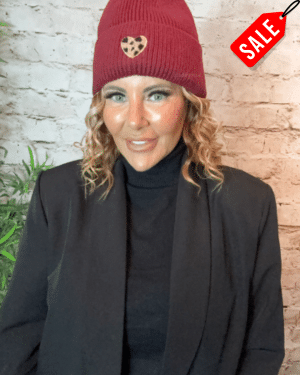 974 Ladies heart beanie hat