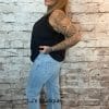 Light denim bling wide leg jeans - Image 3
