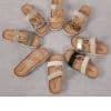 754 Wedged stone and gold sandals - Image 2