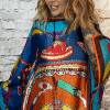 Orange inspired silky long kaftan