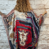 Red inspired silky long kaftan - Image 2