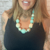 739 Green beaded necklace *Restocked*