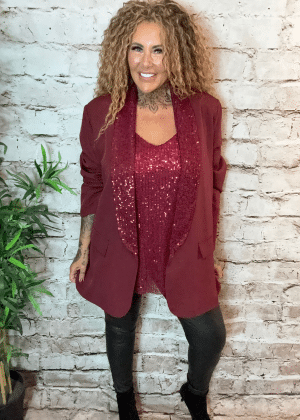 Angel Sequin Blazer best fits 14-22