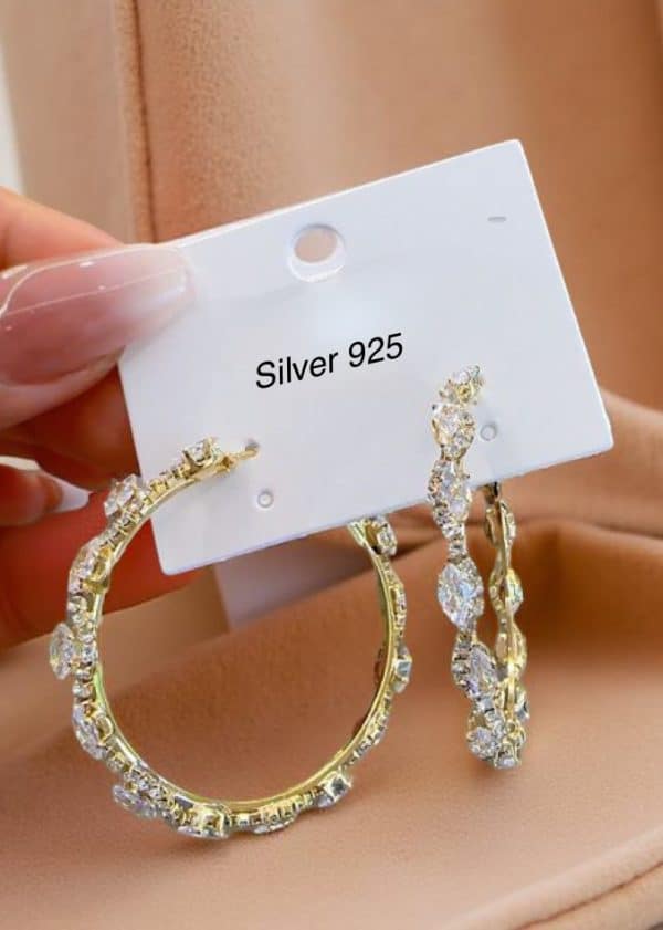 Elegant Hoops Crystal Earrings in Gold  *Restocked*