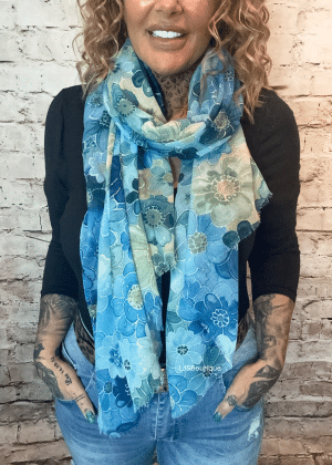 026 Flower print scarf