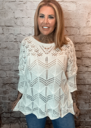 Primrose crochet style knit jumper best fits 16-26