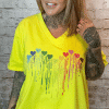 Ink drip heart print V-neck t-shirt best fits 16-26 - Image 5