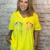 Ink drip heart print V-neck t-shirt best fits 16-26 - Image 4