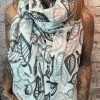 791 Leaf print scarf