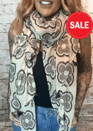 615 Flower scarf No returns on sale items
