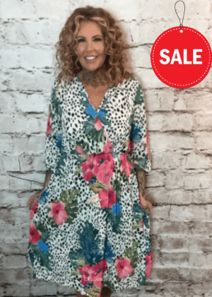 Fiji tropical print dress No returns on sale items