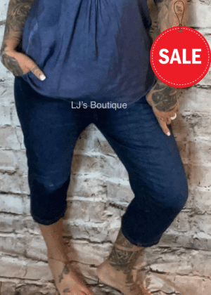 Dark Denim Premium Pedal Pushers no returns on sale items