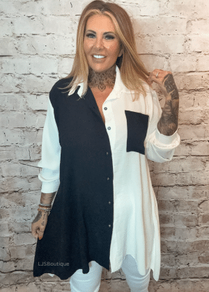 Myka two tone shirt best fits 16-24