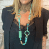 129 Mint bead and hoop necklace