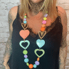 163 Multi-colour heart necklace