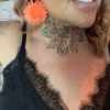 167 orange flower earrings