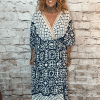 Maddy navy wrap dress best fits 14-22