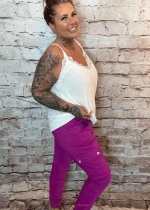 Magenta magic cargo pants
