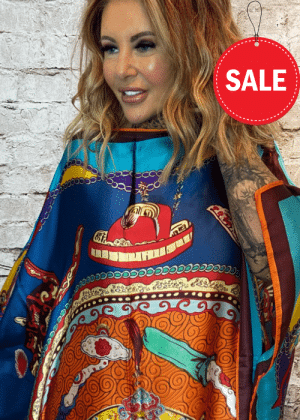 Orange inspired silky long kaftan   NO RETURNS ON SALE ITEMS