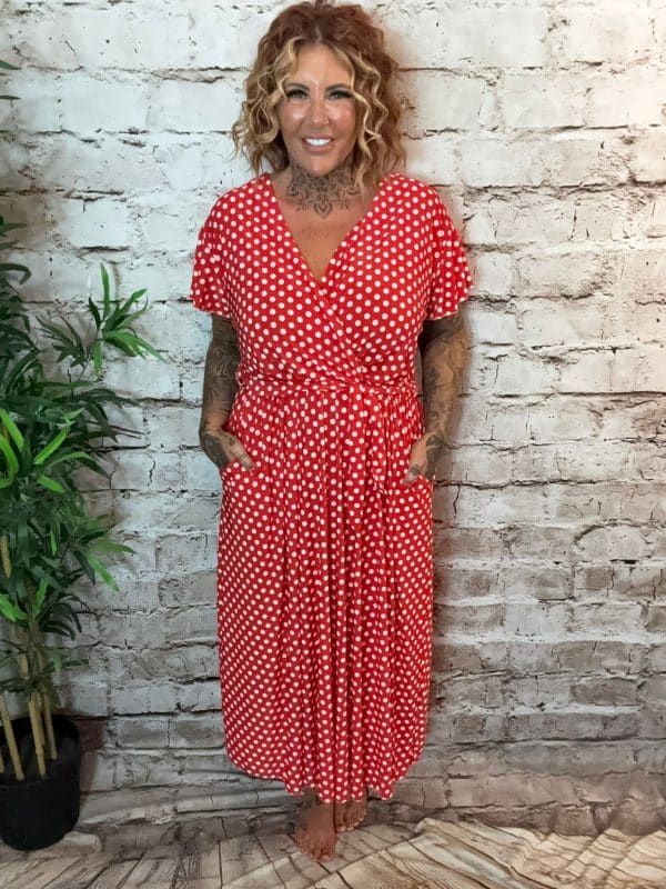 June spotty wrap dress best fits 14-22. Restocked - Image 4