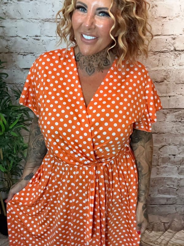 June spotty wrap dress best fits 14-22. Restocked - Image 3