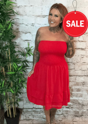 Melanie Strapless dress best fits 12-20 NO RETURNS ON SALE ITEMS