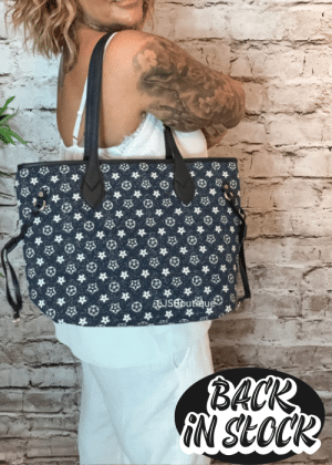457 Navy blue L-V inspired tote bag