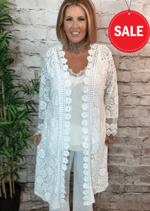 Lorna lace kimono best fits 16-24 no returns on sale items