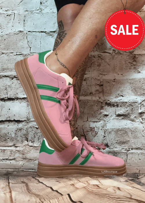 Pink retro-inspired platform trainers NO RETRNS ON SALE ITEMS