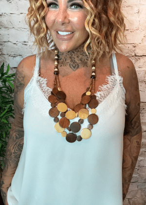 492 wooden beaded necklace