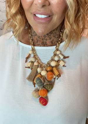 524 Eclectic charm collar necklace