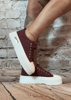 552 Mulberry Inspired print chunky trainers