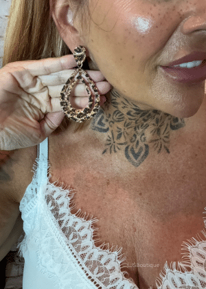 556 animal print teardrop earrings
