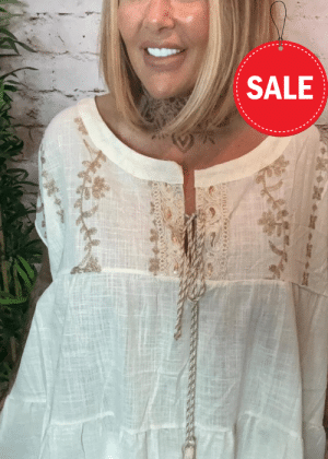 Amelie top/Dress best fits 18-26 No Returns on sale items