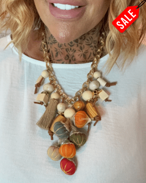 524 Eclectic charm collar necklace