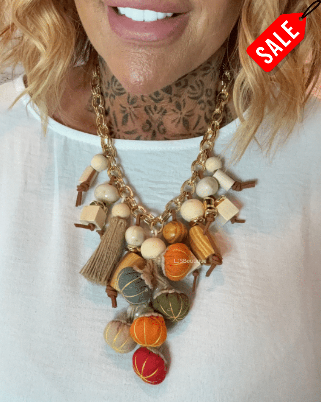 524 Eclectic charm collar necklace