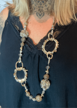 230 chocolate Beaded Necklace