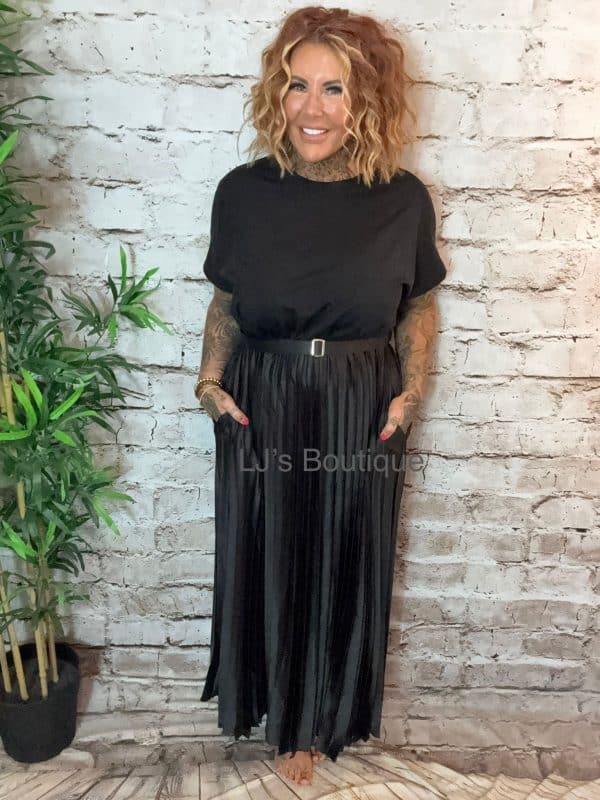 BLACK Bianca Pleated Dress best fits 12-20 - Image 2