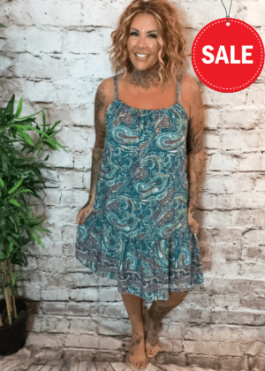 Rebecca Spaghetti strap dress best fits 14-22 “No Returns On Sale Items”