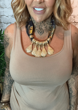 597 Gold/floral Necklace