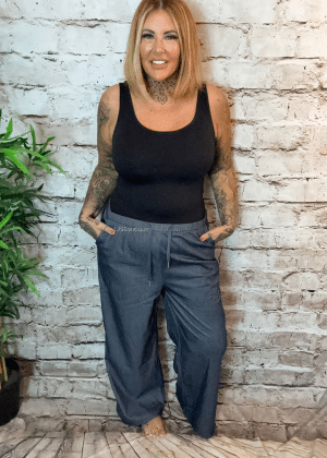 Samantha wide leg denim trousers
