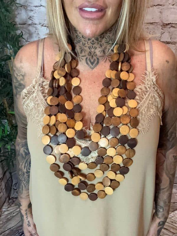 489 wood layered Necklace Restocked - Image 3