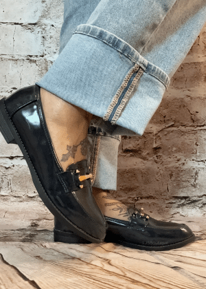 Navy blue patent loafers Sizes 8-11