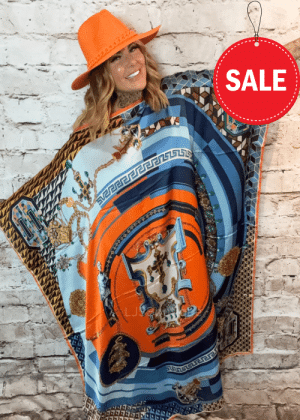 Orange Inspired silky long kaftan no returns on sale items