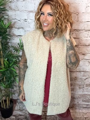 Larger Myka Mohair style Waistcoat Best Fits 18-26